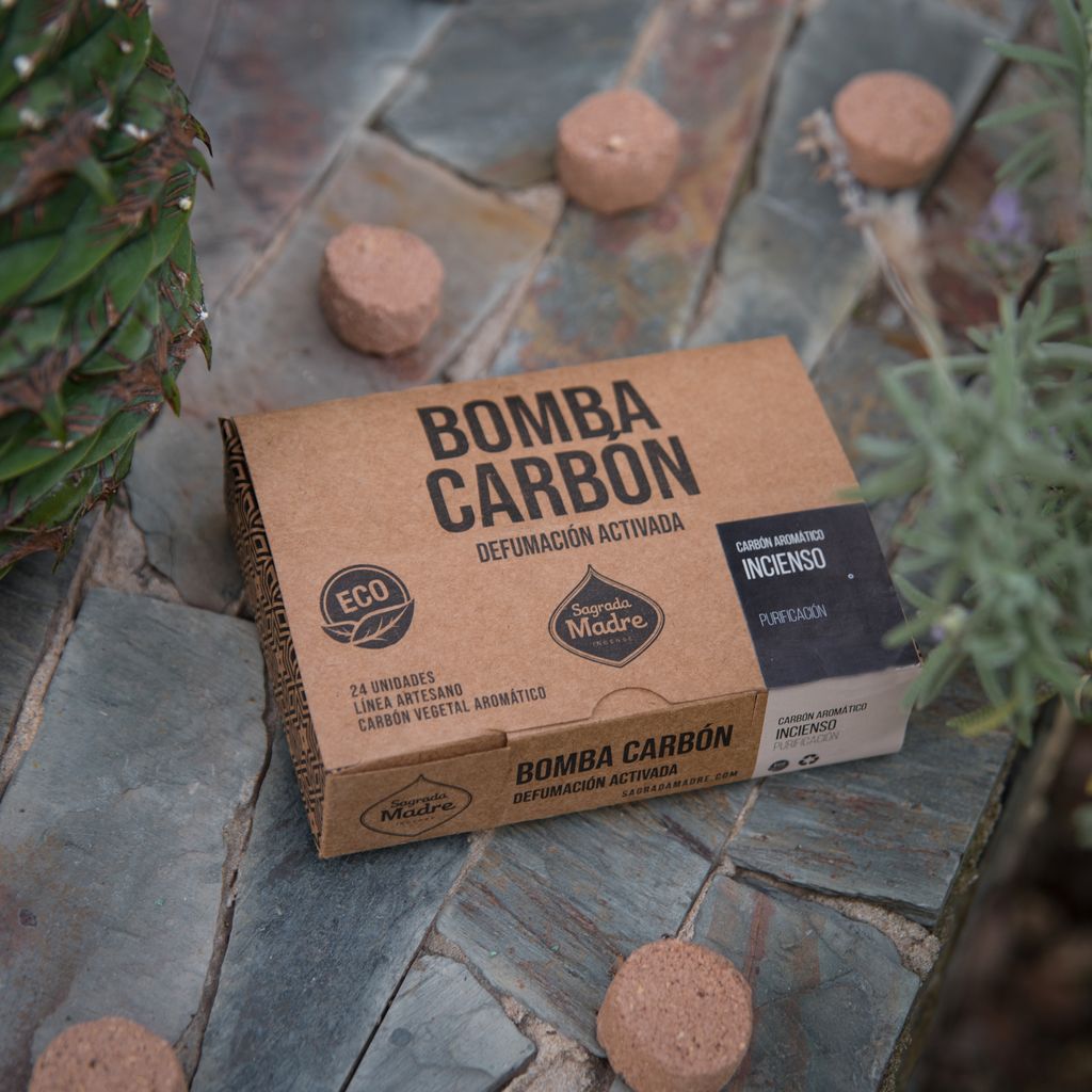 Sagrada Madre – Bomba Carbón - Aktiv-Räucherkohle - Weihrauch - 24 Stk.