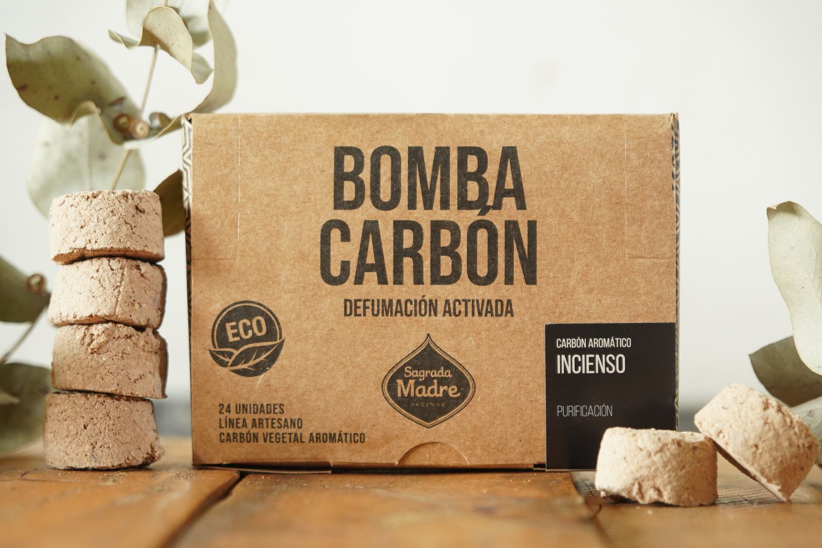 Sagrada Madre – Bomba Carbón - Aktiv-Räucherkohle - Weihrauch - 24 Stk.