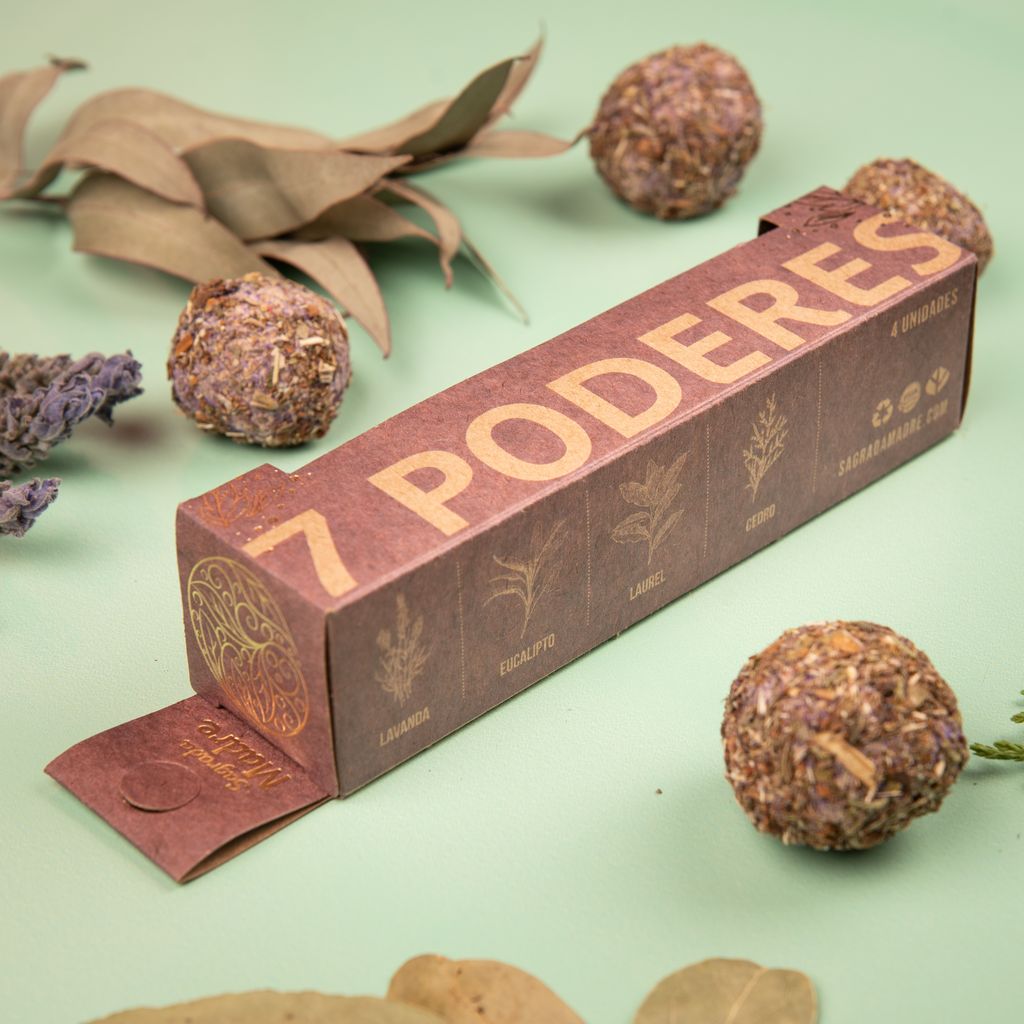Sagrada Madre – Bombita Herbal - Räucherkugeln - 7 Kräfte - 4 Stk.