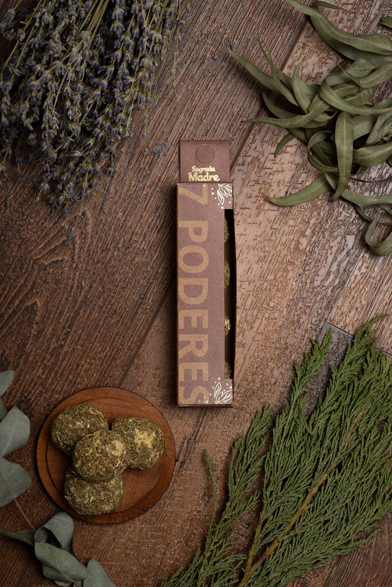 Sagrada Madre – Bombita Herbal - Räucherkugeln - 7 Kräfte - 4 Stk.