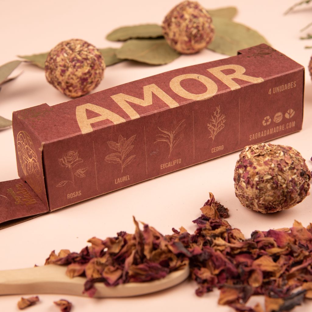Sagrada Madre – Bombita Herbal - Räucherkugeln - Liebe - 4 Stk.