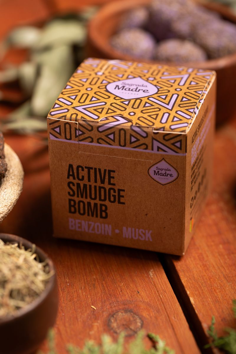Sagrada Madre – Bombitas - Aktiv Räucherkugeln - Benzoe & Moschus – 8 Stk.