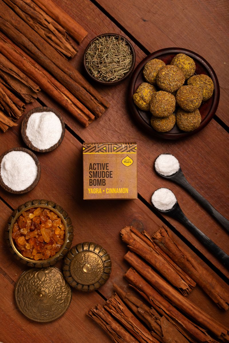 Sagrada Madre – Bombitas - Aktiv Räucherkugeln - Yagra & Zimt – 8 Stk.