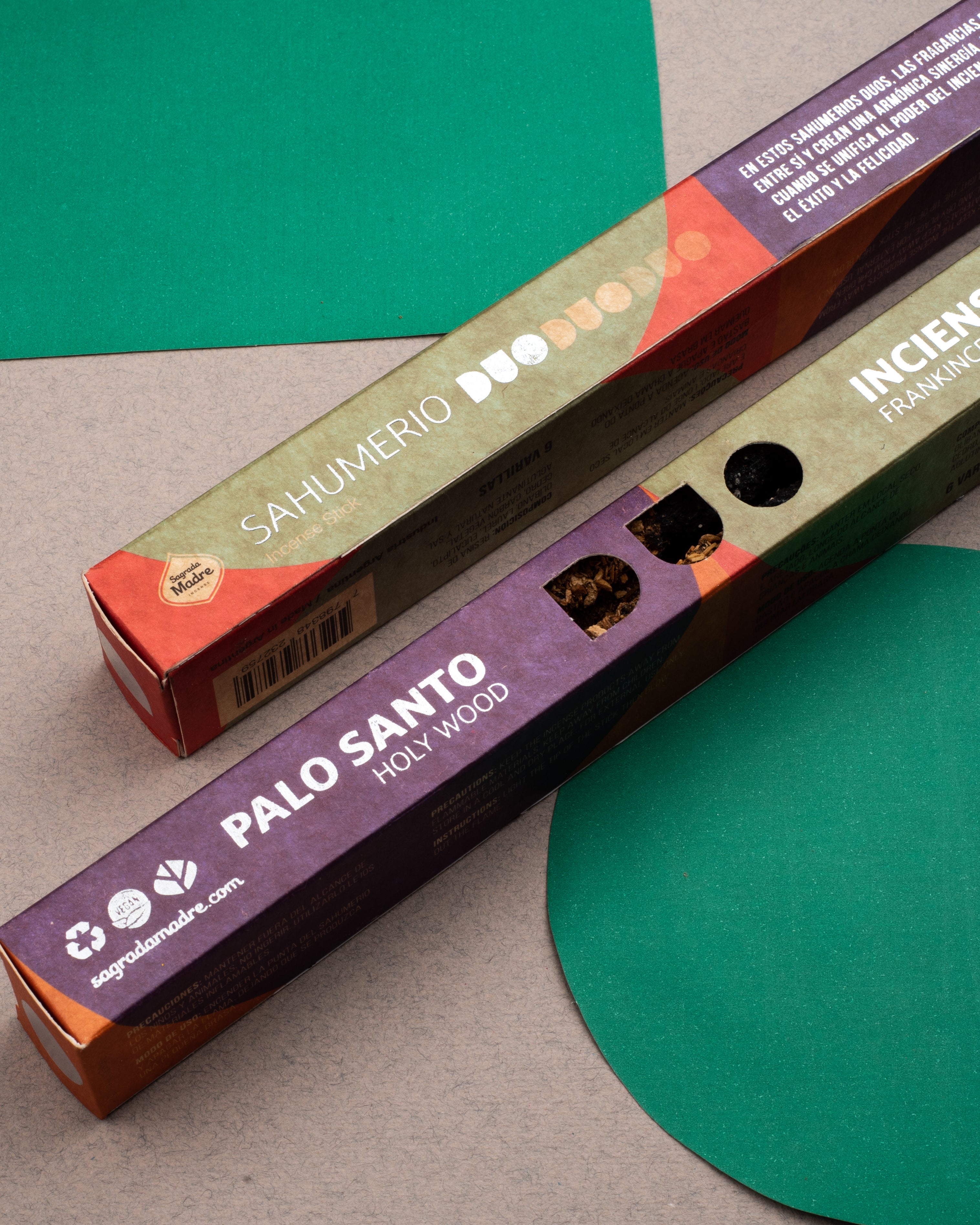 Sagrada Madre – DUO Räucherstäbchen - Heilung & Öffnung - Palo Santo & Weihrauch - 6 Stk.