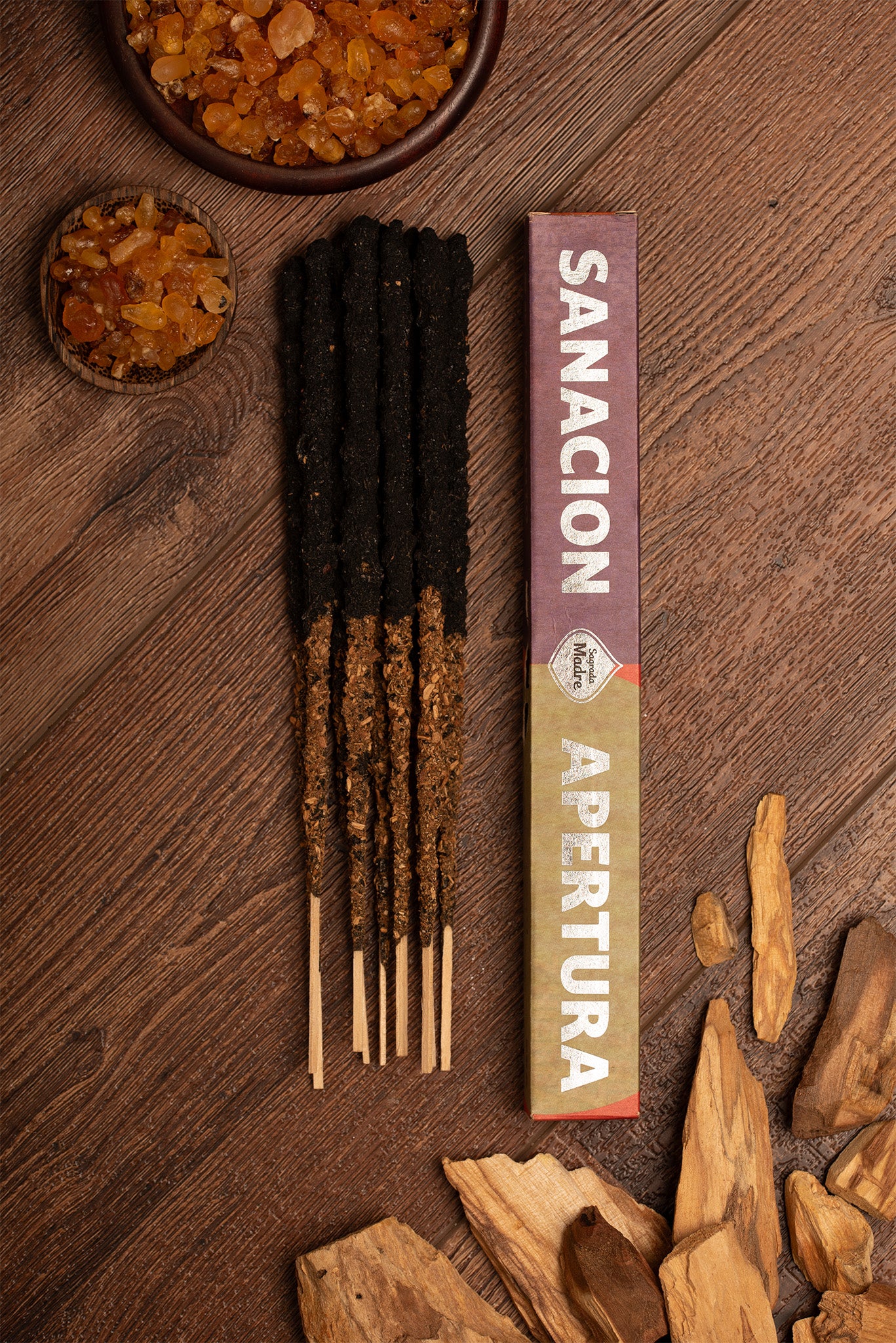 Sagrada Madre – DUO Räucherstäbchen - Heilung & Öffnung - Palo Santo & Weihrauch - 6 Stk.