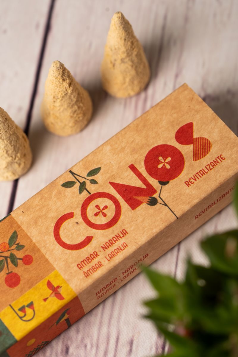 Sagrada Madre – Räucherkegel - Bernstein & Orange - Belebend - 8 Stk.