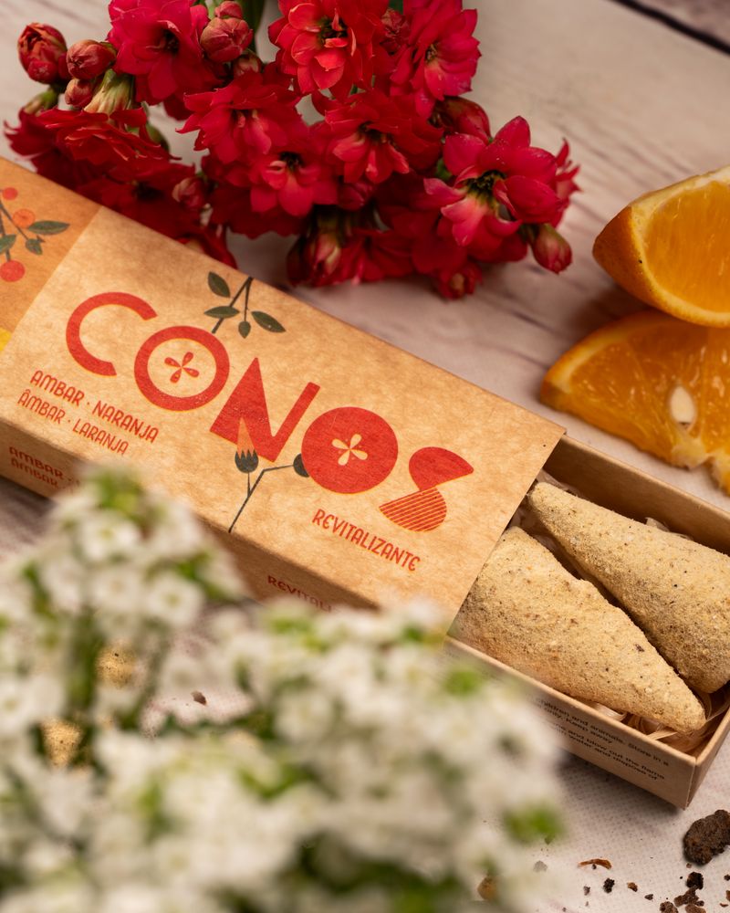 Sagrada Madre – Räucherkegel - Bernstein & Orange - Belebend - 8 Stk.