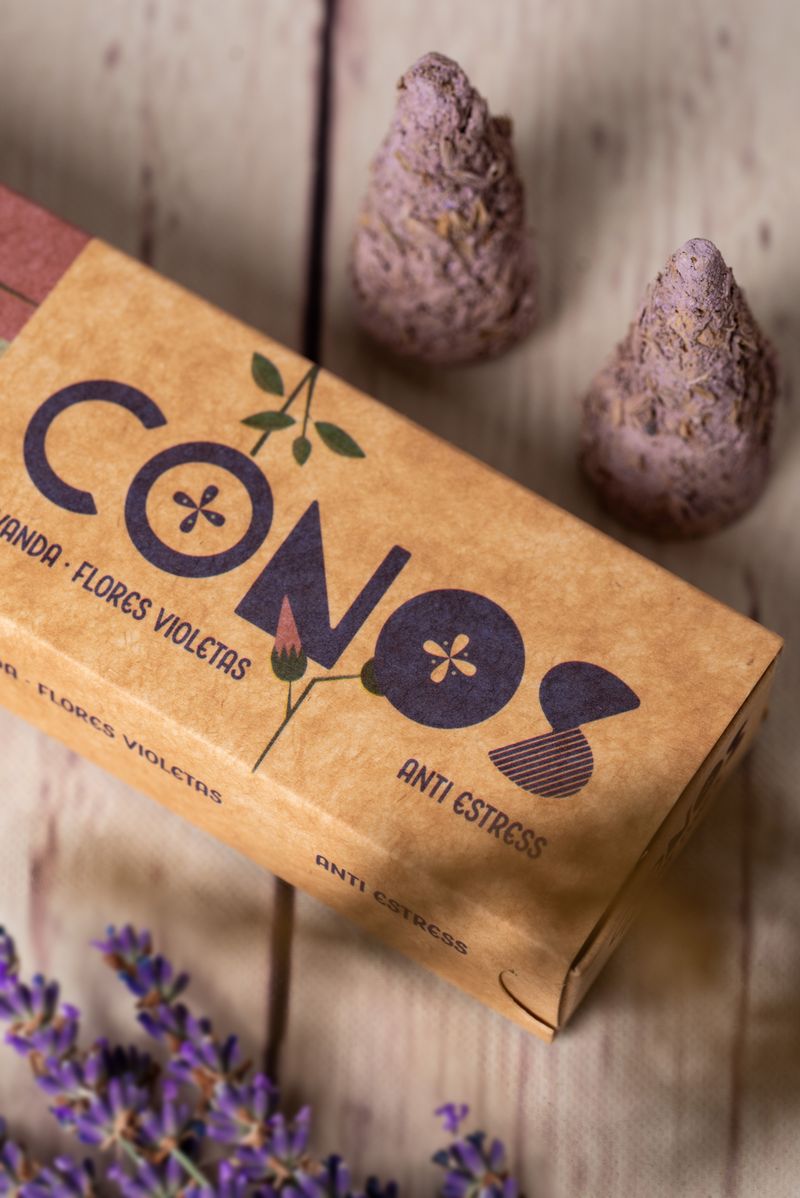 Sagrada Madre – Räucherkegel - Lavendel & Veilchen - Anti-Stress - 8 Stk.