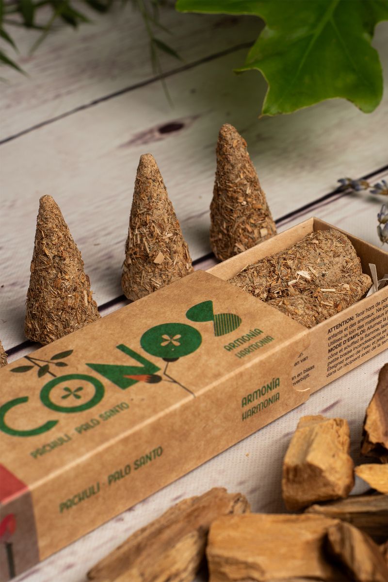 Sagrada Madre – Räucherkegel - Patchouli & Palo Santo - Harmonie - 8 Stk.