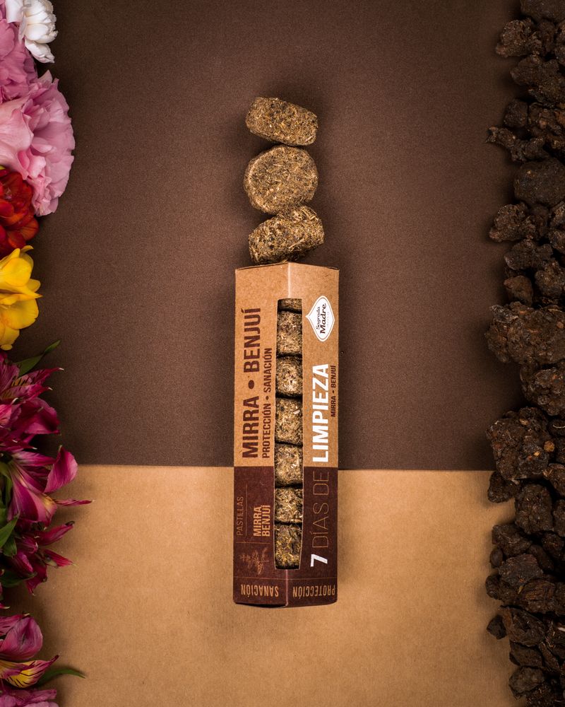 Sagrada Madre – Räucherpastillen „7 Tage Reinigung" - Myrrhe & Benzoe - 7 Stk.