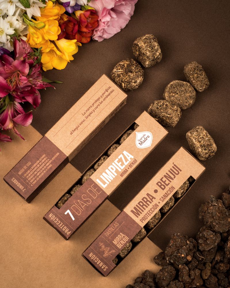 Sagrada Madre – Räucherpastillen „7 Tage Reinigung" - Myrrhe & Benzoe - 7 Stk.