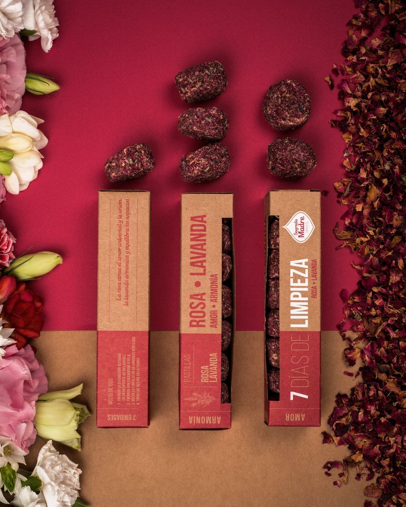 Sagrada Madre – Räucherpastillen „7 Tage Reinigung" - Rose & Lavendel - 7 Stk.