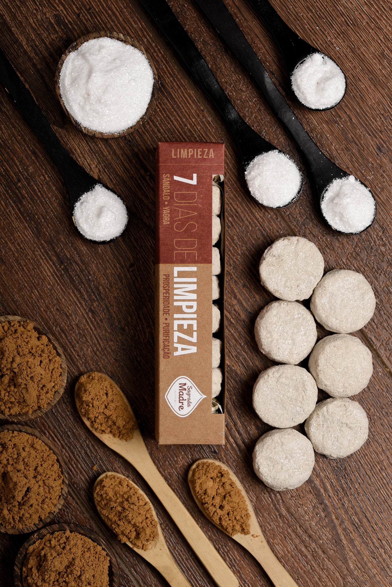 Sagrada Madre – Räucherpastillen „7 Tage Reinigung" - Sandelholz & Yagra - 7 Stk.