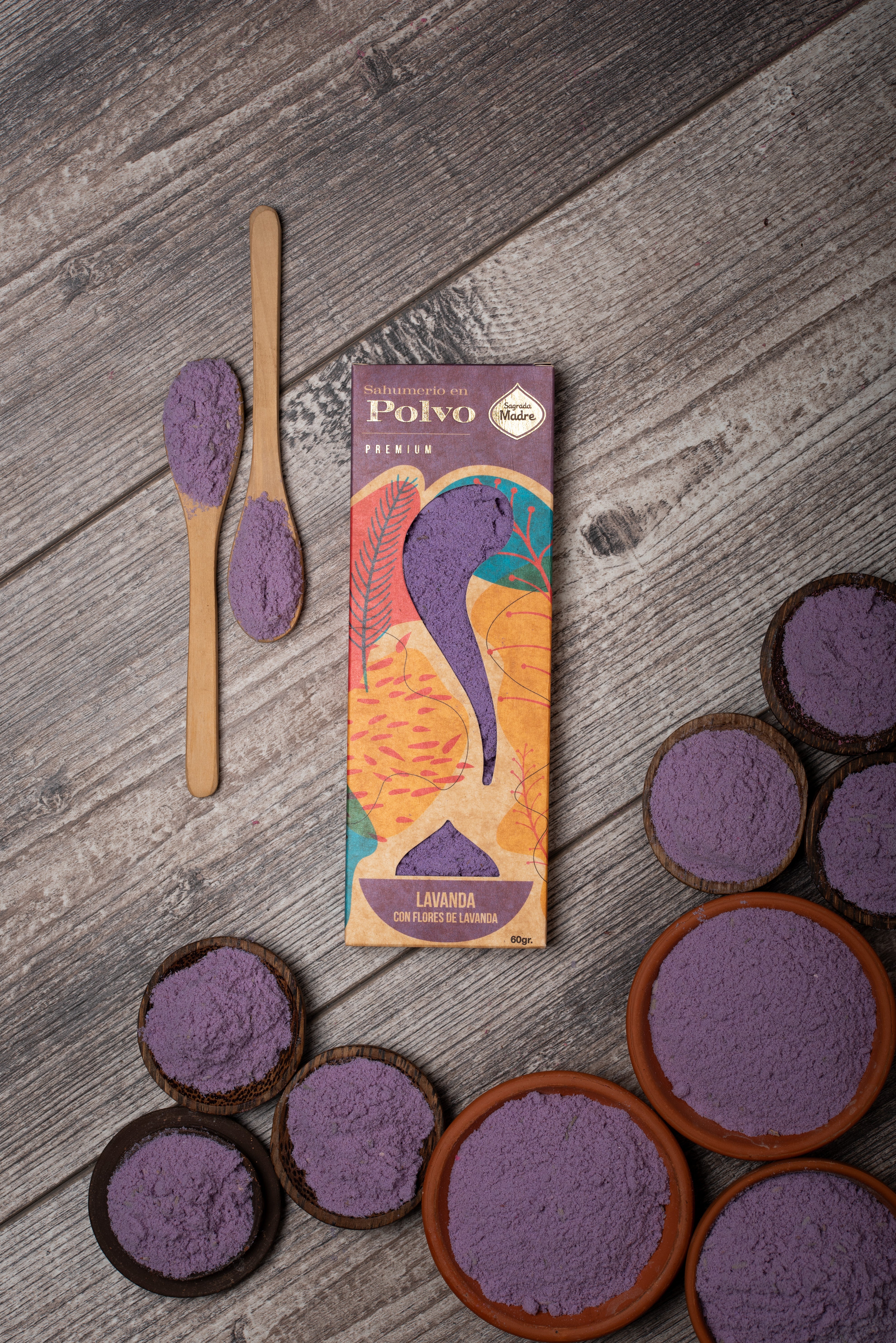 Sagrada Madre – Räucherpulver „Lavendel mit Lavendelblüten“ - 45 g