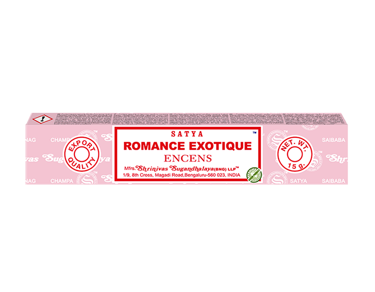 Satya - Exotic Romance (Exotische Romanze) – Räucherstäbchen – 15 g Schachtel (ca. 12–15 Stäbchen)