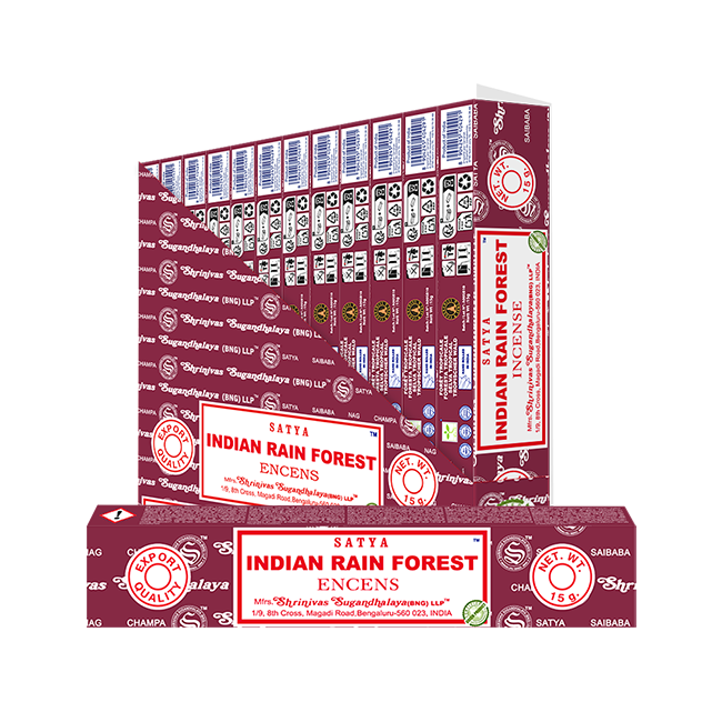 Satya - Indian Rain Forest (Indischer Regenwald) – Räucherstäbchen – 15 g Schachtel (ca. 12–15 Stäbchen)