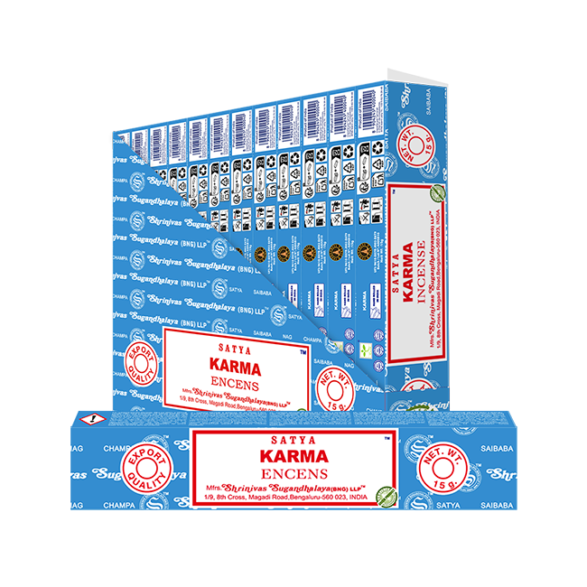Satya - Karma – Räucherstäbchen – 15 g Schachtel (ca. 12–15 Stäbchen)