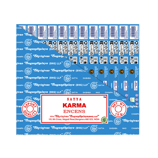 Satya - Karma – Räucherstäbchen – 15 g Schachtel (ca. 12–15 Stäbchen)