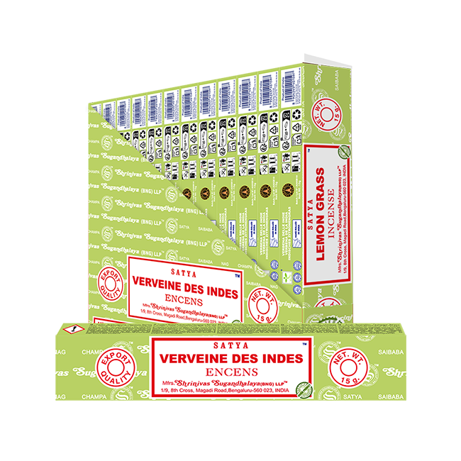 Satya - Lemon Grass (Zitronengras) – Räucherstäbchen – 15 g Schachtel (ca. 12–15 Stäbchen)