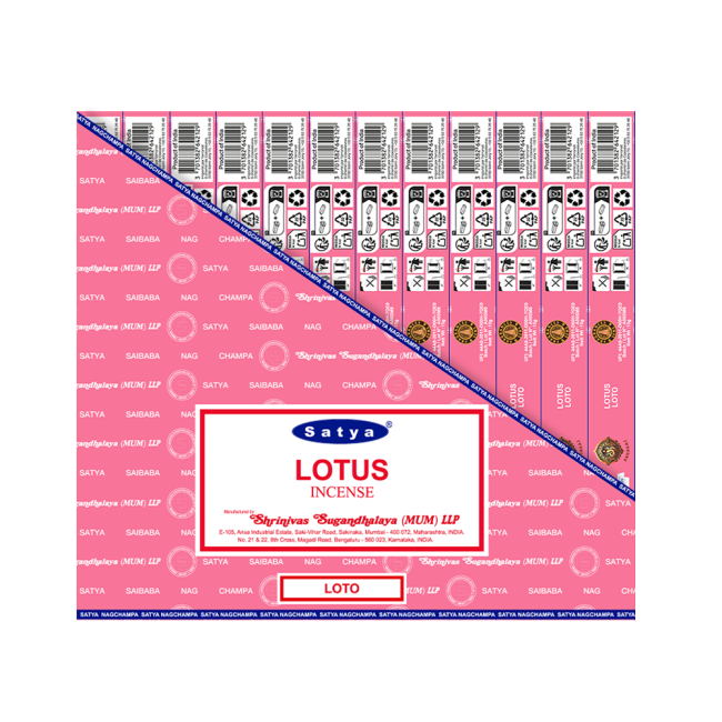 Satya - Lotus – Räucherstäbchen – 15 g Schachtel (ca. 12–15 Stäbchen)