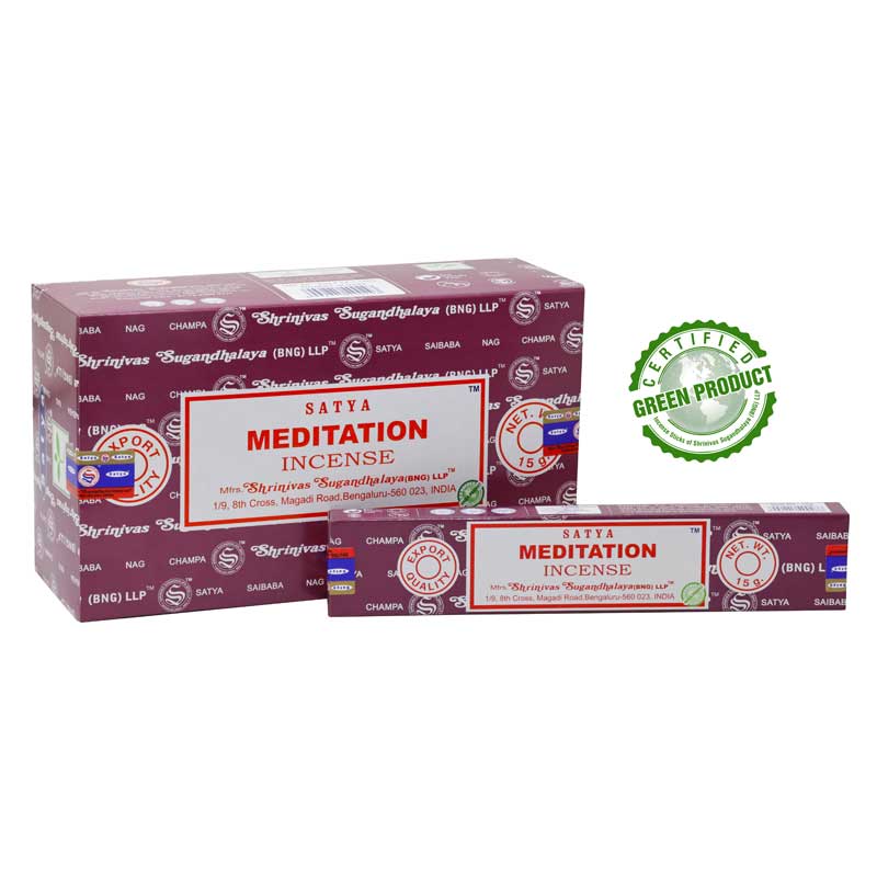 Satya - Meditation – Räucherstäbchen – 15 g Schachtel (ca. 12–15 Stäbchen)