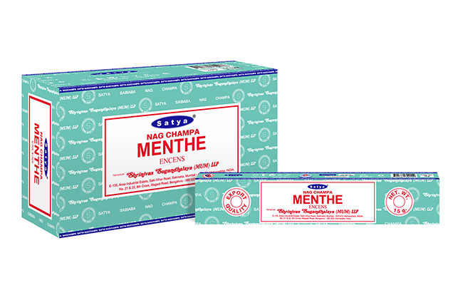 Satya - Mint (Minze) – Räucherstäbchen – 15 g Schachtel (ca. 12–15 Stäbchen)