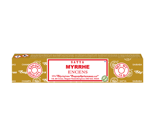 Satya - Myrrh (Myrrhe) – Räucherstäbchen – 15 g Schachtel (ca. 12–15 Stäbchen)