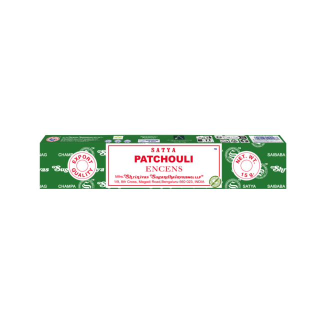 Satya - Patchouli (Patschuli) – Räucherstäbchen – 15 g Schachtel (ca. 12–15 Stäbchen)