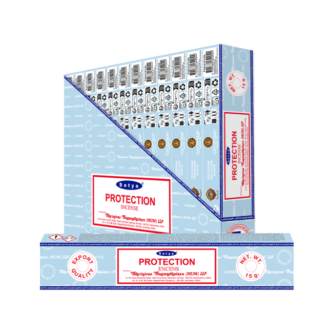 Satya - Protection (Schutz & Sicherheit) – Räucherstäbchen – 15 g Schachtel (ca. 12–15 Stäbchen)