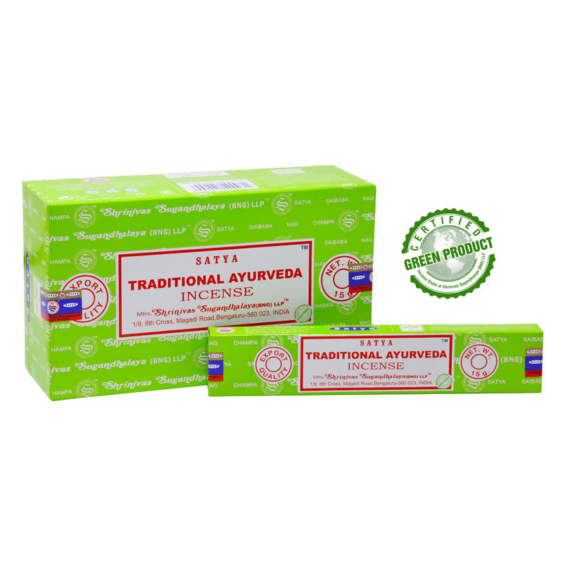 Satya - Traditional Ayurveda – Räucherstäbchen – 15 g Schachtel (ca. 12–15 Stäbchen)