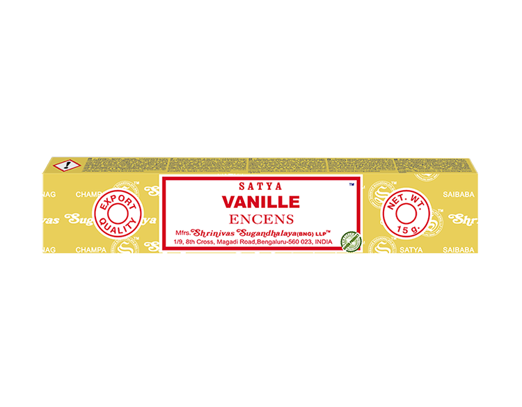 Satya - Vanilla (Vanille) – Räucherstäbchen – 15 g Schachtel (ca. 12–15 Stäbchen)