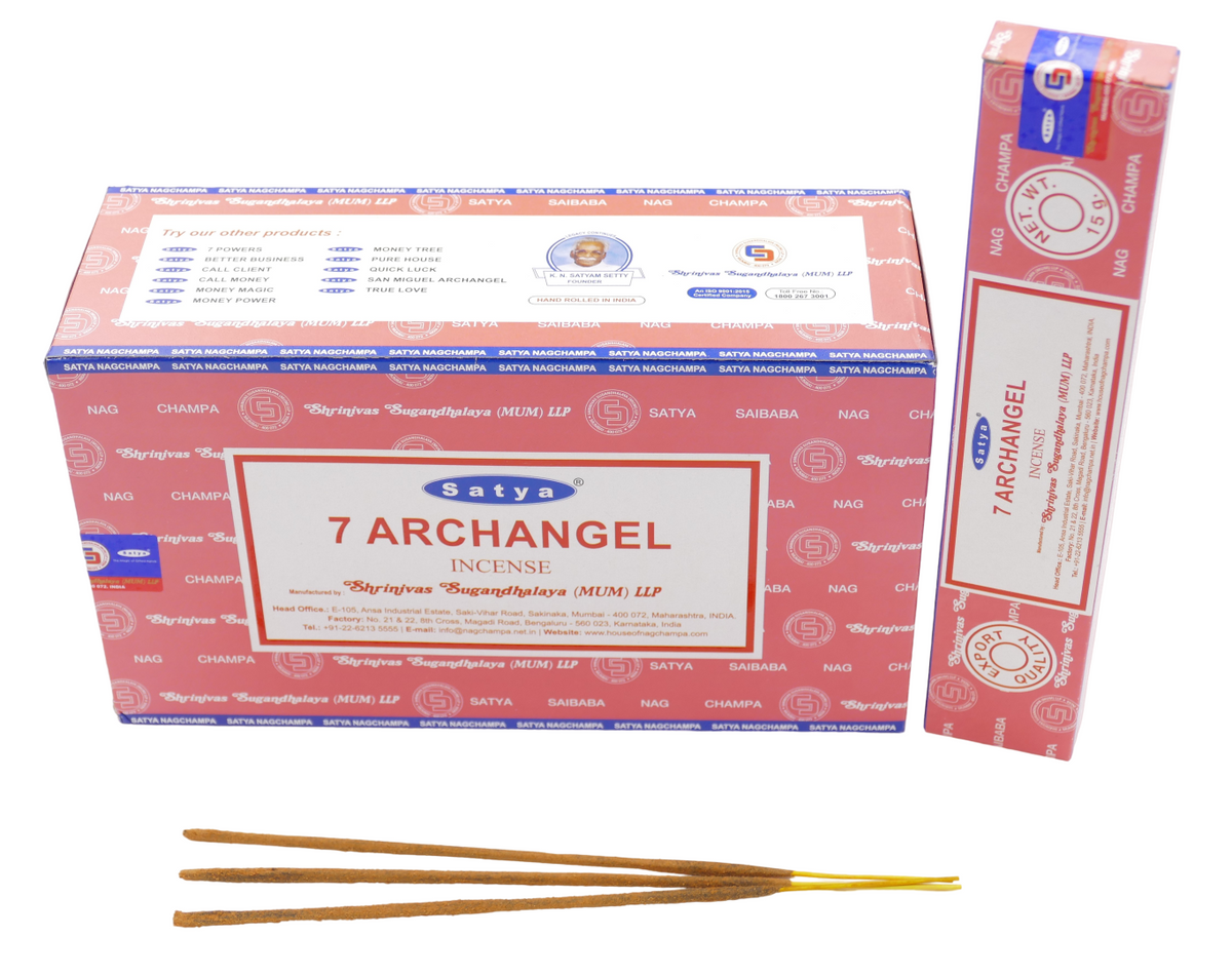 Satya 7 Archangel (7 Erzengel) - Räucherstäbchen – 15 g Schachtel (ca. 12–15 Stäbchen)