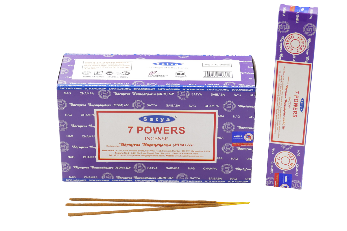 Satya - 7 Powers (7 Kräfte) - Räucherstäbchen – 15 g Schachtel (ca. 12–15 Stäbchen)