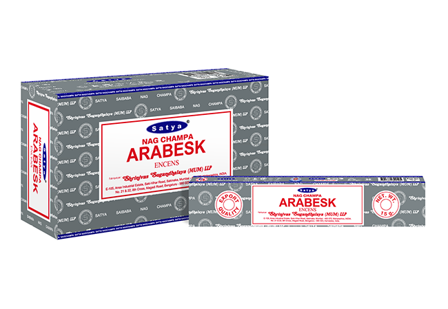 Satya - Arabesk - Räucherstäbchen – 15 g Schachtel (ca. 12–15 Stäbchen)