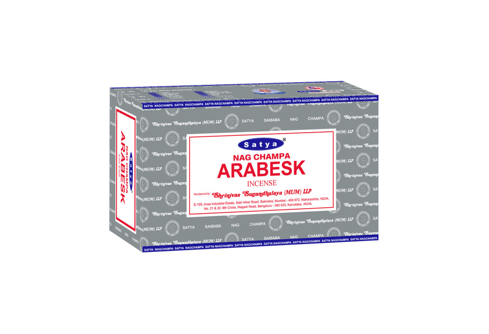 Satya - Arabesk - Räucherstäbchen – 15 g Schachtel (ca. 12–15 Stäbchen)