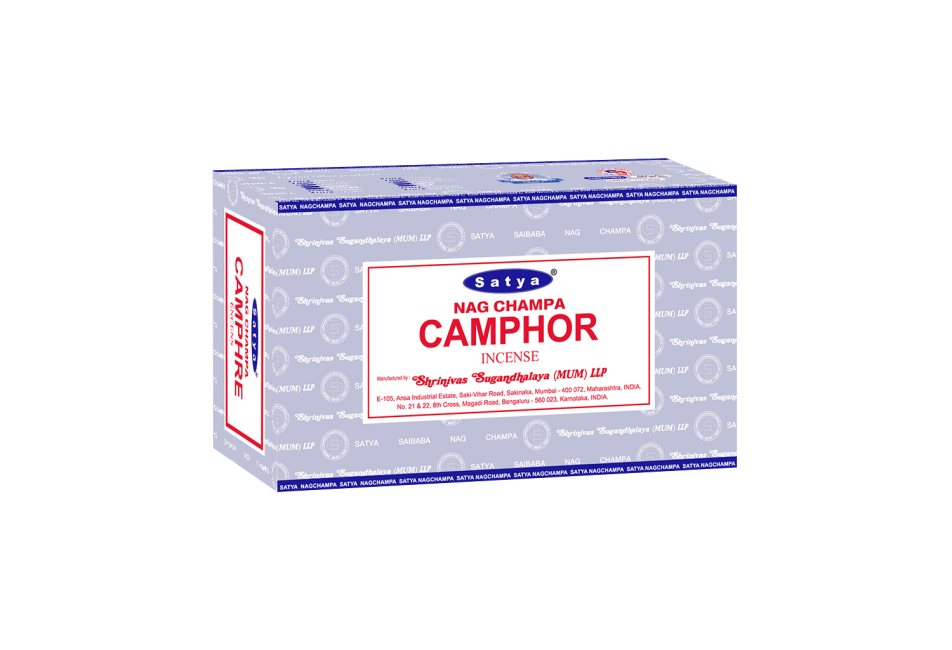 Satya - Camphor (Kampfer) – Räucherstäbchen – 15 g Schachtel (ca. 12–15 Stäbchen)