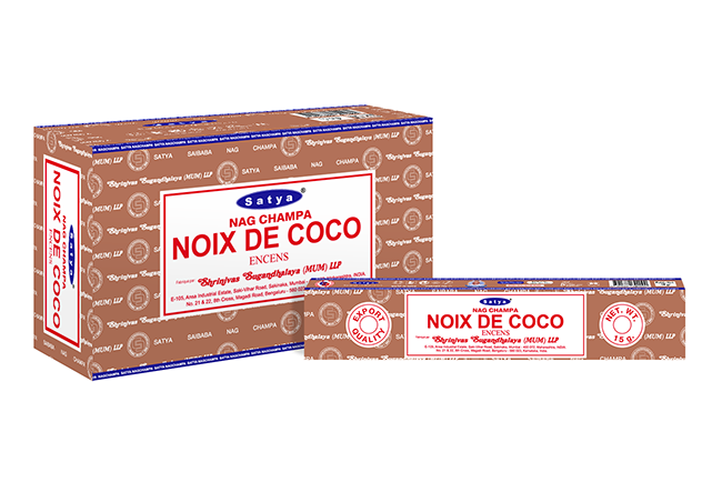 Satya - Coconut (Kokosnuss) – Räucherstäbchen – 15 g Schachtel (ca. 12–15 Stäbchen)