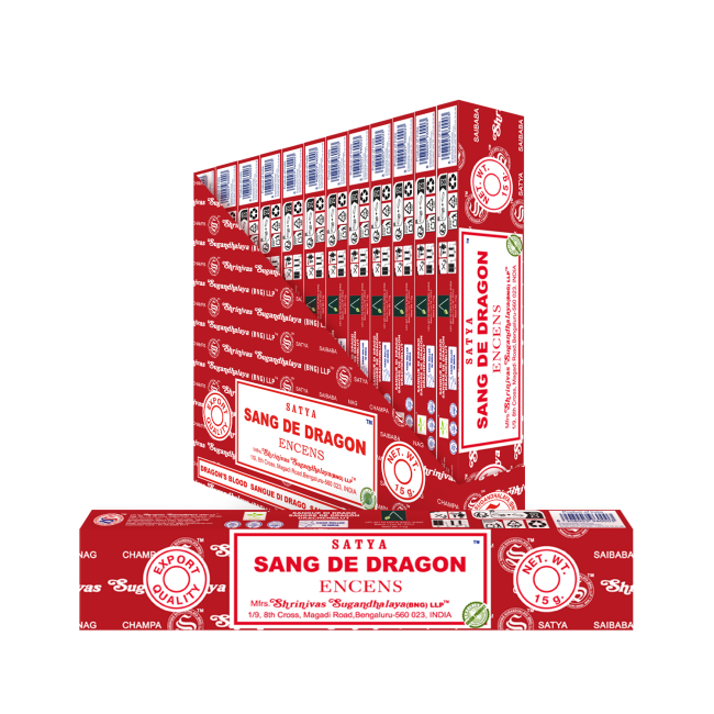 Satya - Dragon’s Blood (Drachenblut) – Räucherstäbchen – 15 g Schachtel (ca. 12–15 Stäbchen)