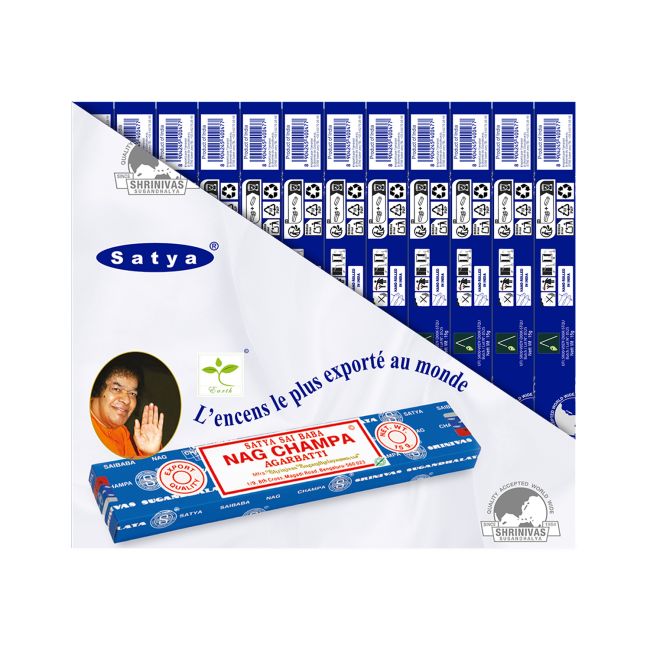 Satya - Sai Baba Nag Champa Agarbatti (2026 Edition)– Räucherstäbchen – 15 g Schachtel (ca. 12–15 Stäbchen)