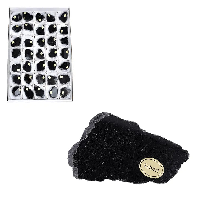 Schörl-Platte (Anschliff), 2–4 cm – polierte Scheibe aus schwarzem Turmalin - Schutz & Erdung