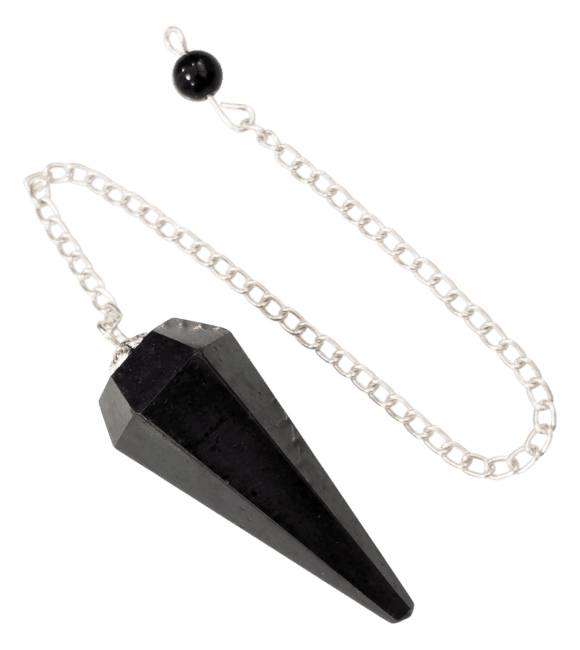 Schwarzer Turmalin Pendel – Schutz & Abgrenzung –  6-Kant konisch (A-Qualität) – ca. 35×20 mm