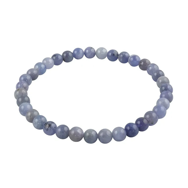 Tansanit Edelsteinarmband - Kugel ø 6 mm - auf Elastikband Länge ca. 19 cm