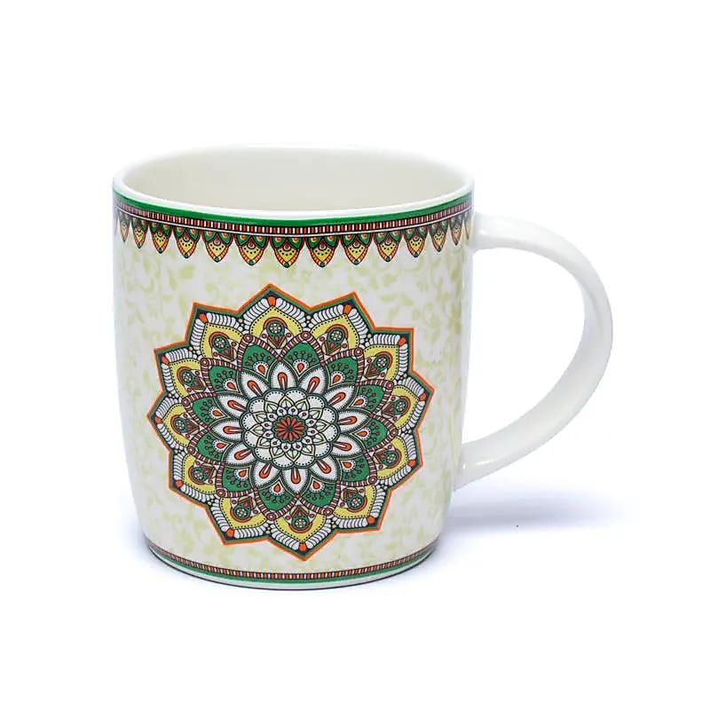 Teetasse mit Sieb – Mandala Grün - 400 ml