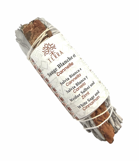 Terra Räucherbündel Weißer Salbei & Zimt – Handgebunden – 10 cm (25–30 g)