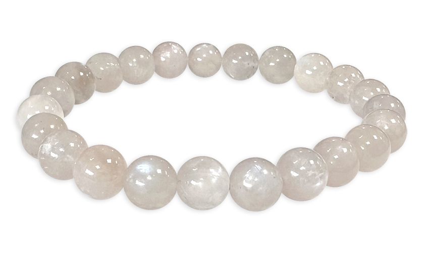 Weißer Mondstein (Peristerit) - A Qualität - Perlenarmband 8 mm