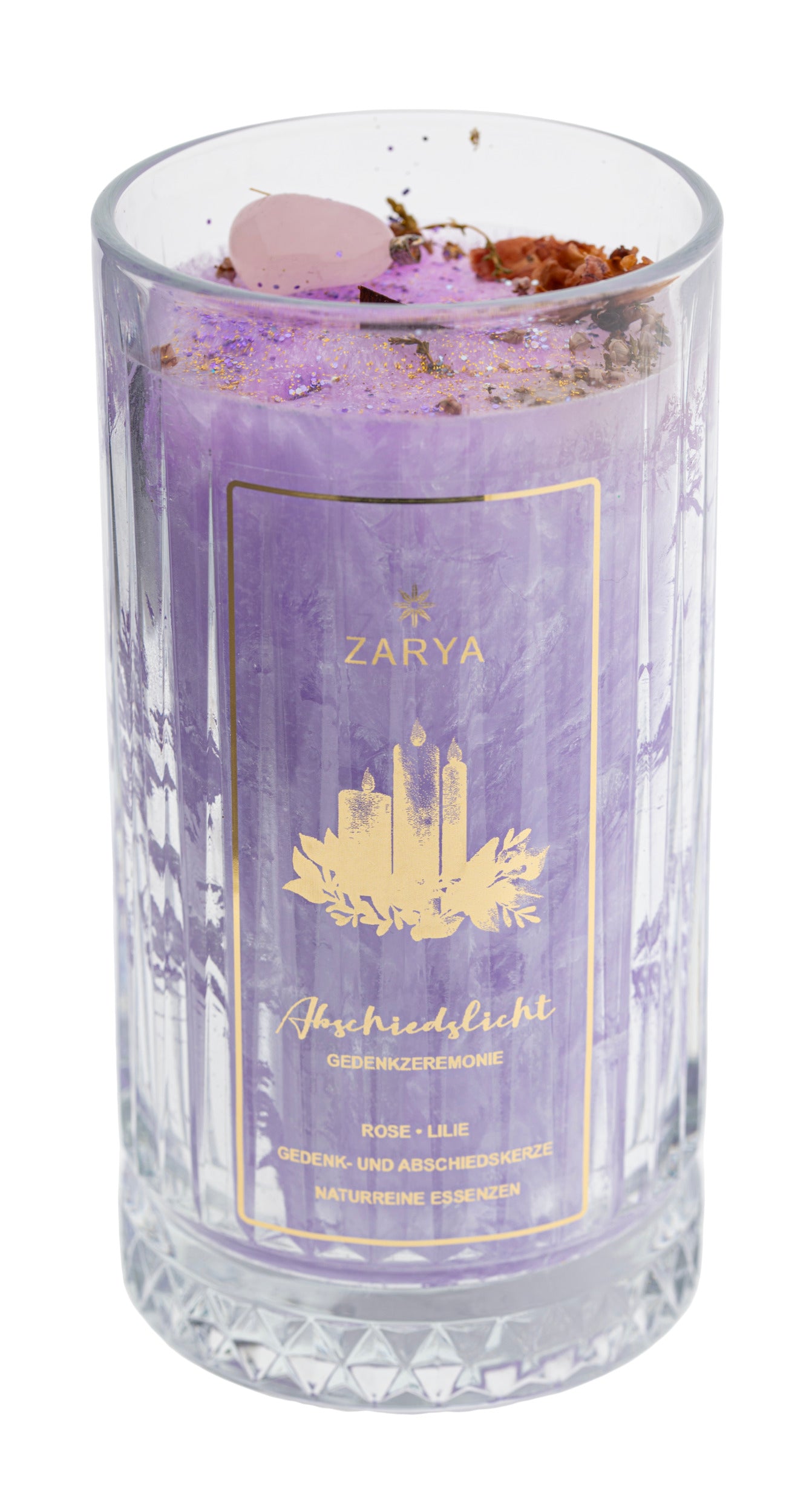 ZARYA - Zeremoniekerze - Abschiedslicht - Rose & Lilie