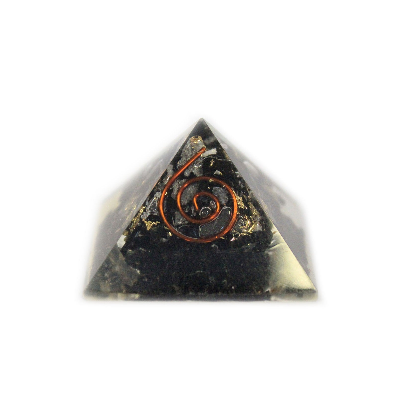 kleine Orgonit Pyramide 25 mm verschiedene Chips und Kupfer