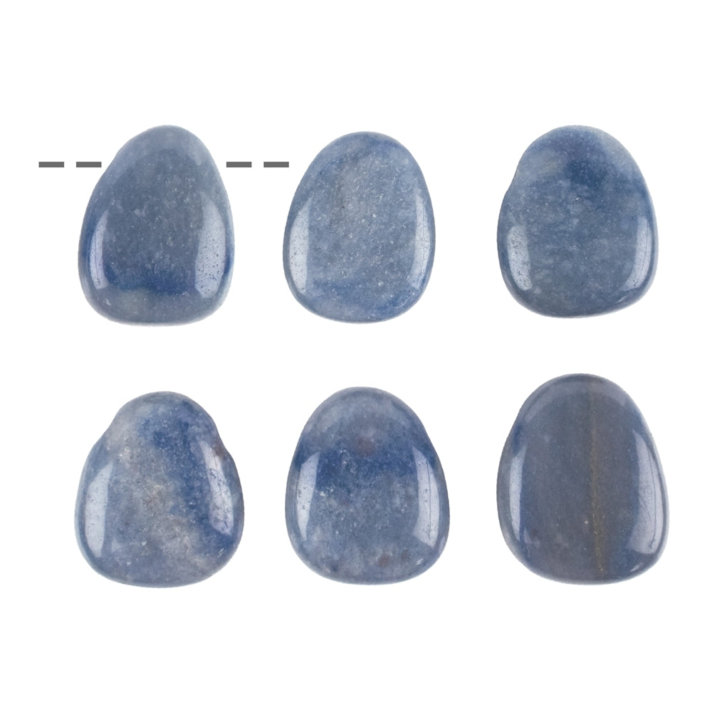 Leichtigkeit – Blauquarz Trommelstein gebohrt 3 cm (Ø 2,2 mm)
