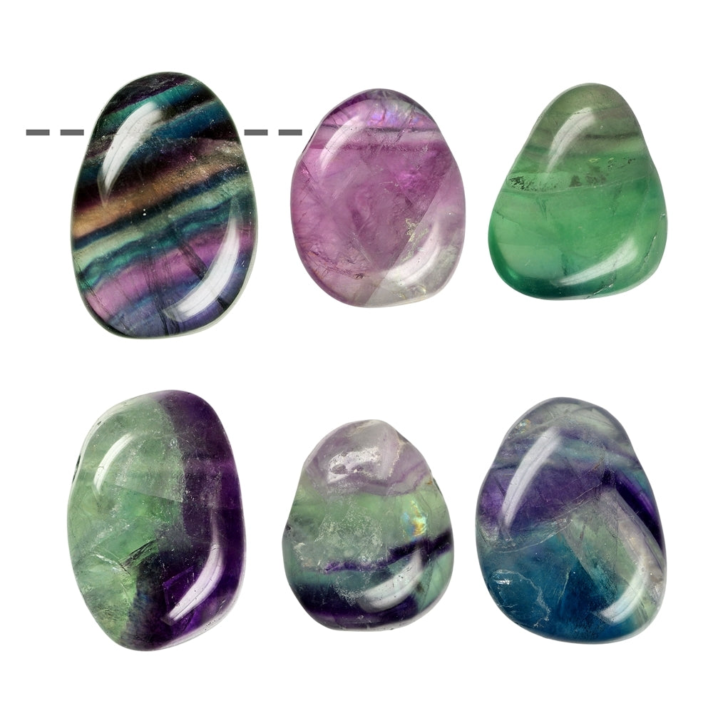 Trommelstein Fluorit gebohrt