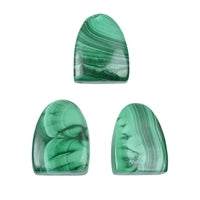 Trommelstein Malachit extra (stab.) gebohrt, 3,5cm